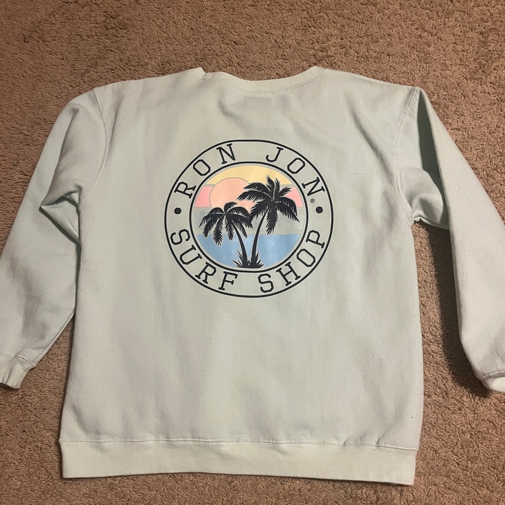 Ron Jon White Sweatshirt with Palm Tree Design